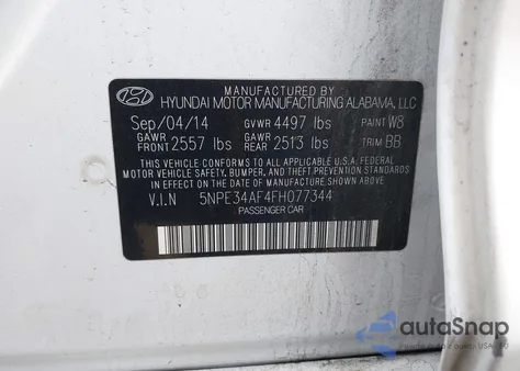2015 Hyundai Sonata Sport from USA, damaged, VIN 5NPE34AF4FH077344